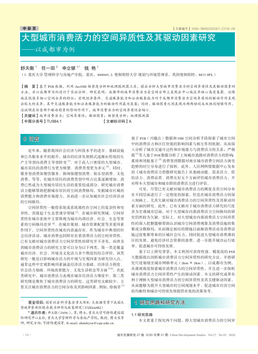 大型城市消费活力的空间异质性及其驱动因素研究——以成都市为例