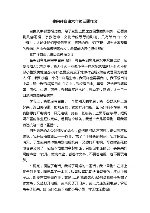 我向往自由六年级话题作文