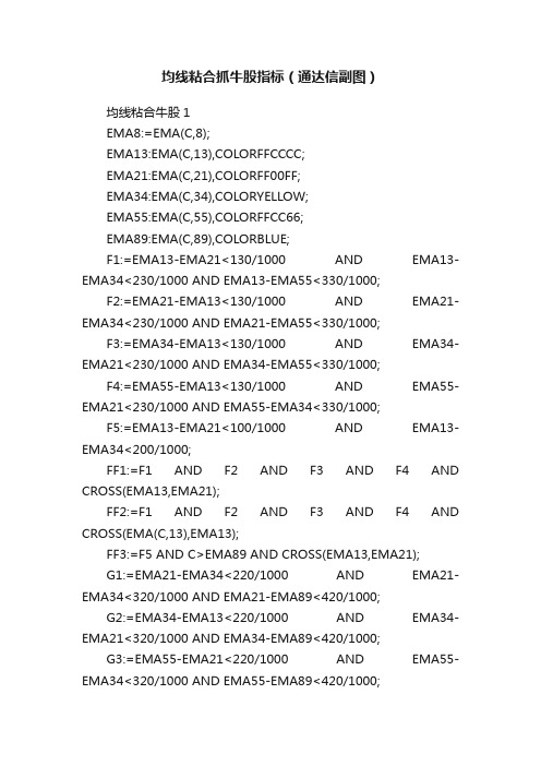 均线粘合抓牛股指标（通达信副图）