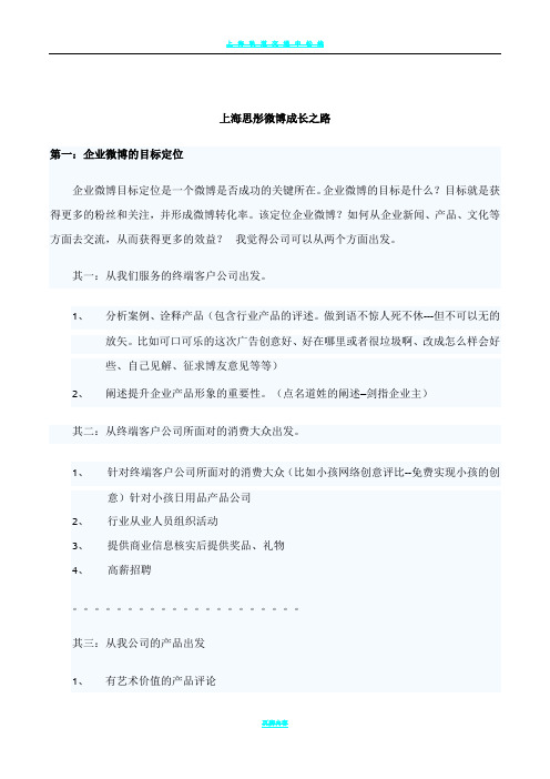 上海思彤广告企业微博营销策划方案