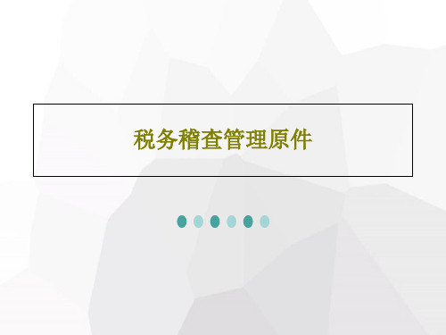 税务稽查管理原件共151页