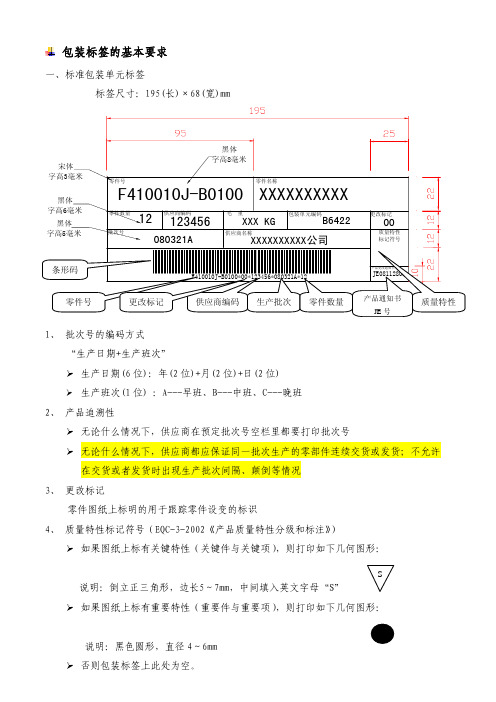 包装标签及容器标识的基本要求