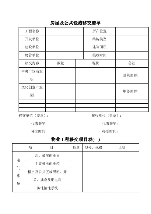 物业移交表格(全套)