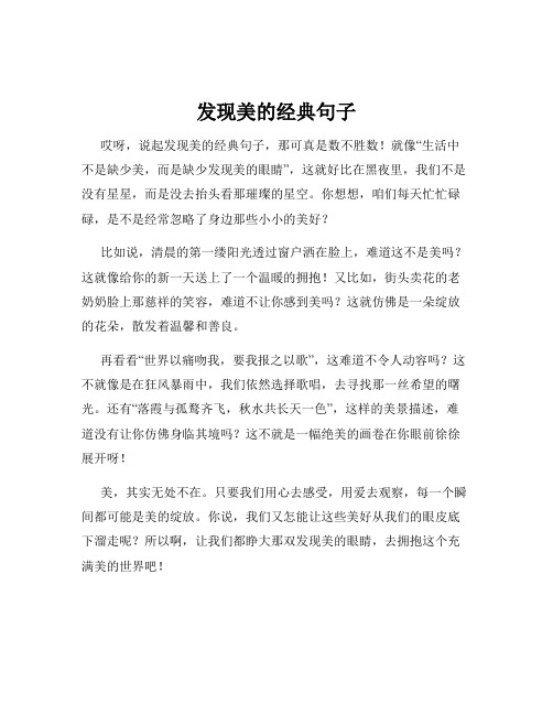 发现美的经典句子