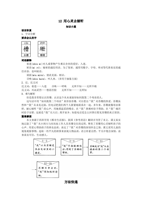 小学六年级重点第十一册要点难点 用心灵去倾听