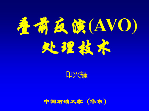 AVO处理技术(重要)解析