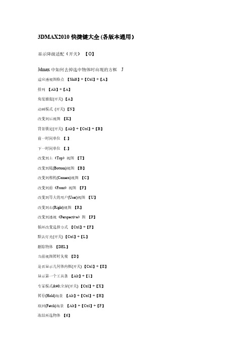 【免费下载】3DMAX快捷键大全各版本通用
