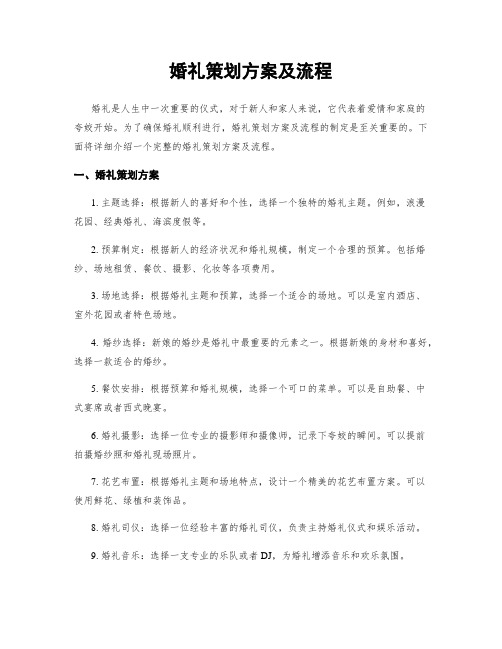 婚礼策划方案及流程