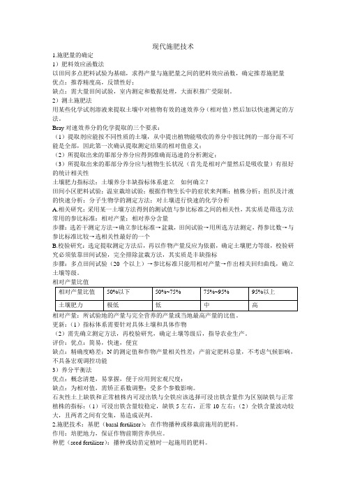 吉大农学部09资环现代施肥技术复习资料