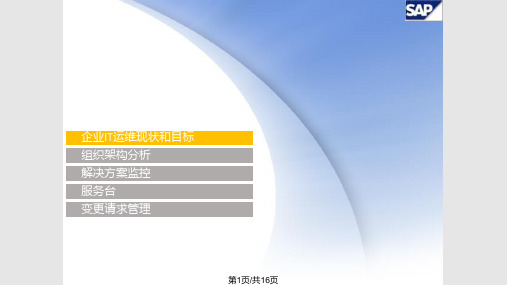 Solution Manager面向IT运维的解决方案概述PPT课件