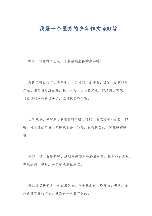 我是一个坚持的少年作文400字