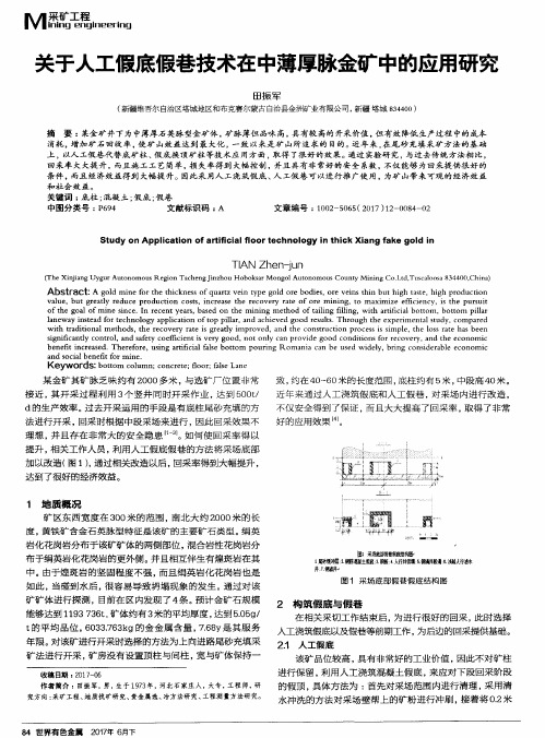 关于人工假底假巷技术在中薄厚脉金矿中的应用研究