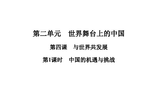 最新九年级下道德与法治  中国的机遇与挑战