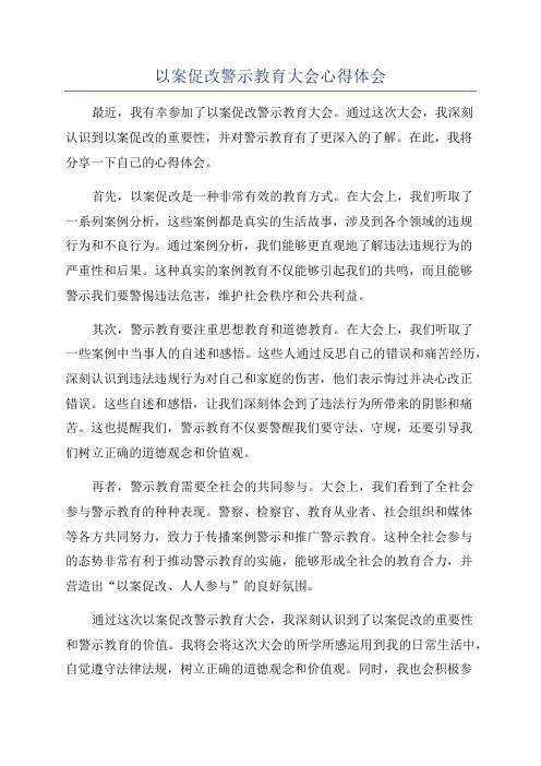 以案促改警示教育大会心得体会