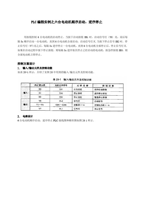 PLC编程实例之六台电动机顺序启动,逆序停止