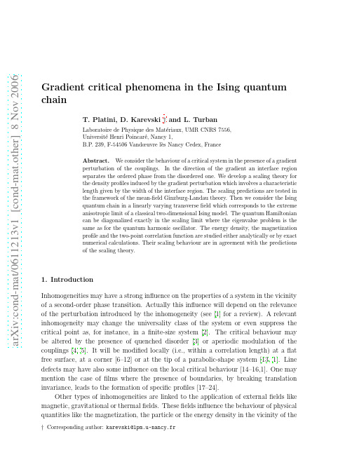 Gradient critical phenomena in the Ising quantum chain