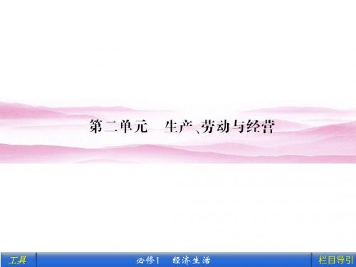 《金版新学案》2012届高考政治【必修1】总复习课件:2.4 生产与经济制度(精品)