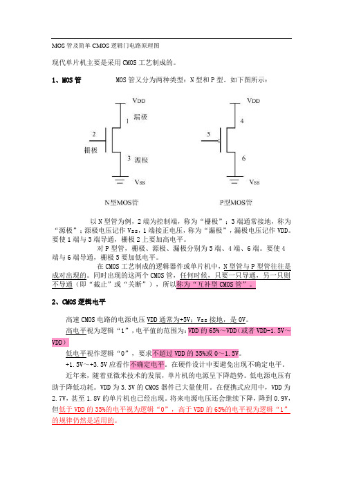 MOS管及简单CMOS逻辑门电路原理图