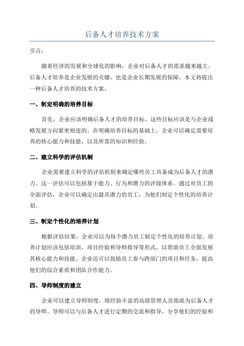 后备人才培养技术方案