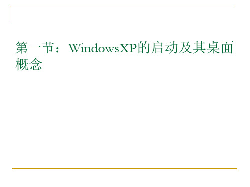 第一节：WindowsXP的启动及其桌面概念7144169页PPT文档