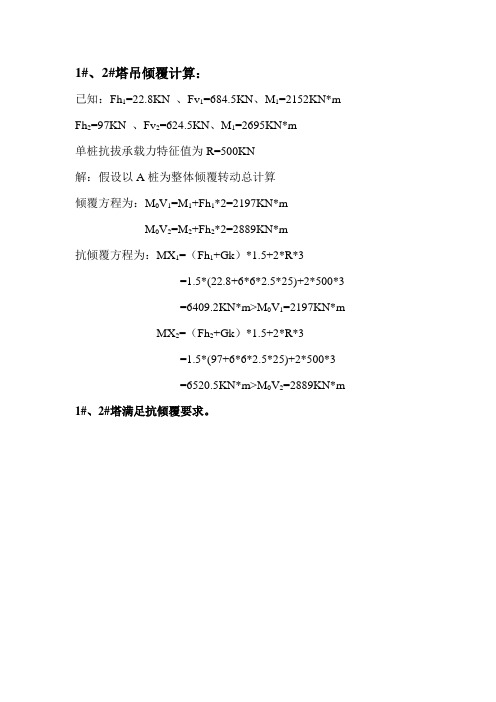 [精品文档]塔吊基础抗倾覆验算