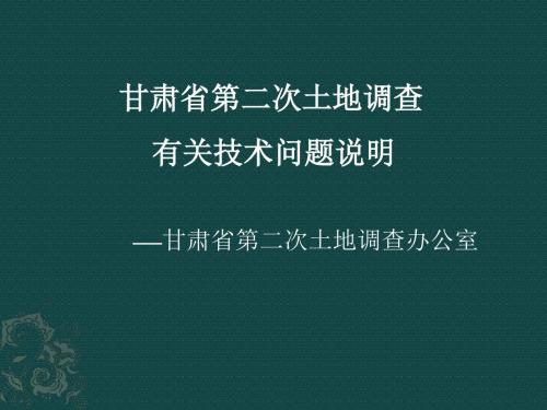 甘肃省第二次全国土地调查有关技术问题说明 _11张正福