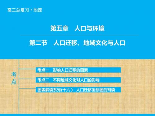 高考地理大一轮复习 专题5.2 人口迁移、地域文化与人口名师课件