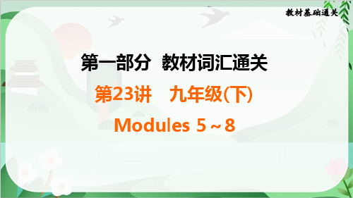 2025年外研版中考英语总复习教材知识点梳理第23讲九年级(下) Modules 5~8