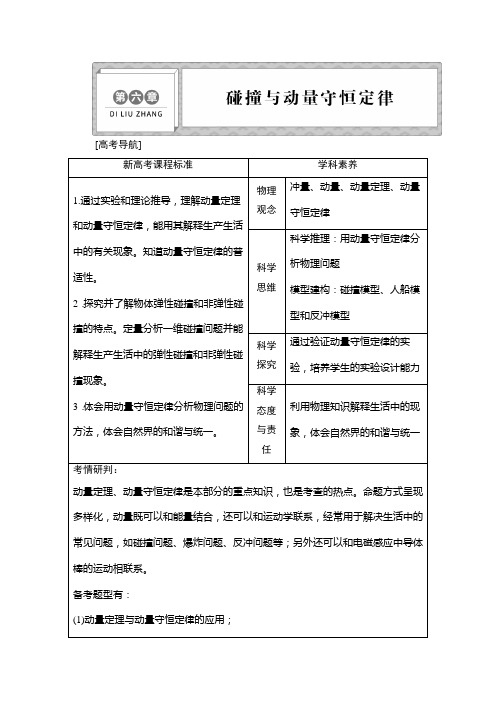 1 第一节 动量 冲量 动量定理