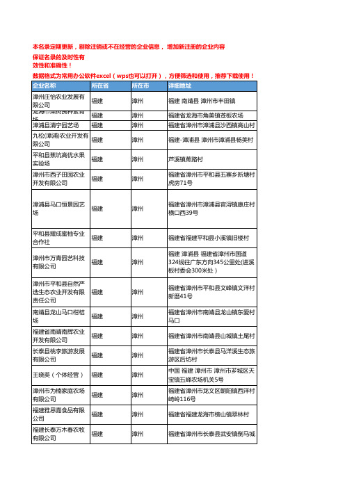 2020新版福建漳州新鲜水果企业公司名录名单黄页联系方式大全150家