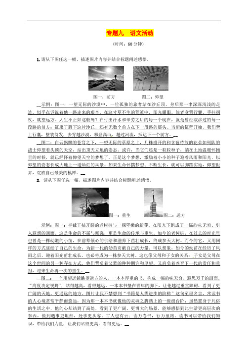 贵阳专版2019届中考语文总复习第1部分积累与运用专题9语文活动习题1