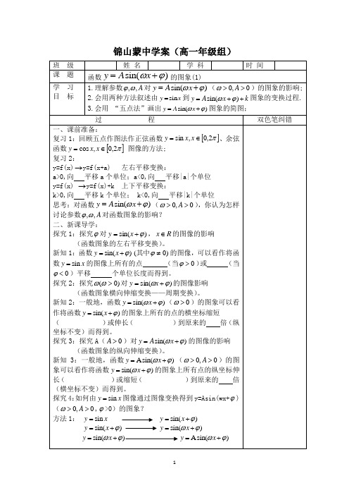 函数y=Asin(ωx+φ)的图象(1)