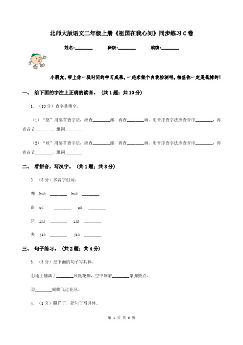 北师大版语文二年级上册《祖国在我心间》同步练习C卷