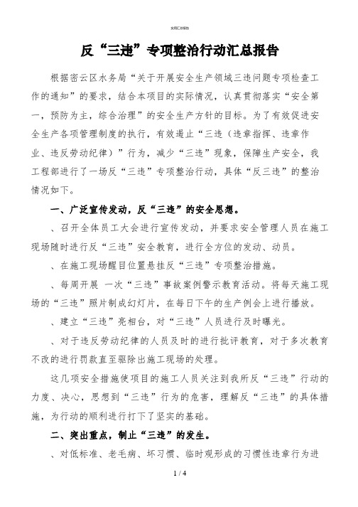 反三违活动总结报告(实用)