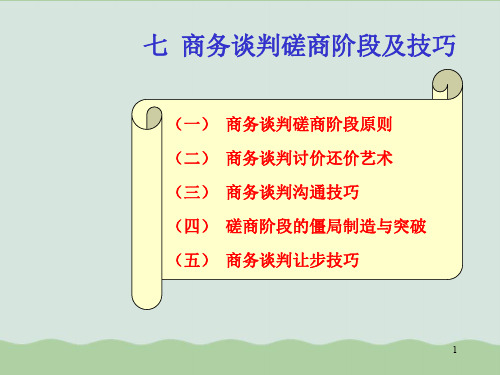 商务谈判磋商阶段及技巧PPT课件