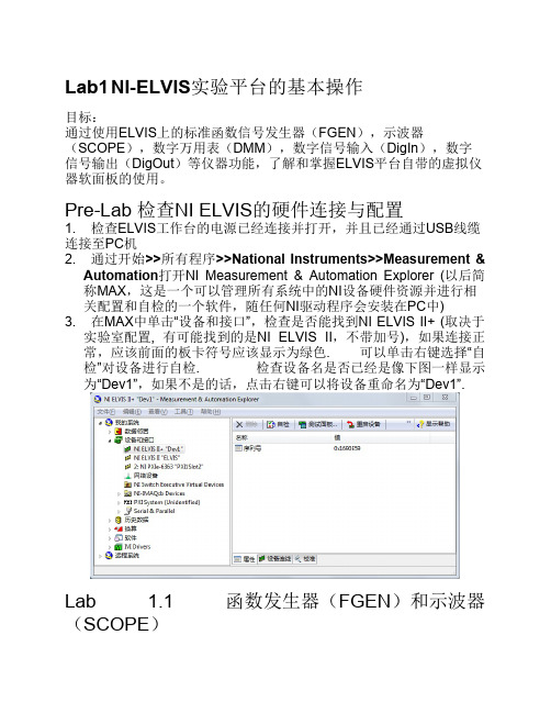 Lab1 ELVIS基本操作