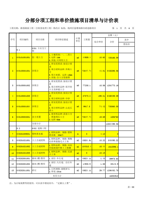 路基路面工程(含软基处理工程)第二次修改后