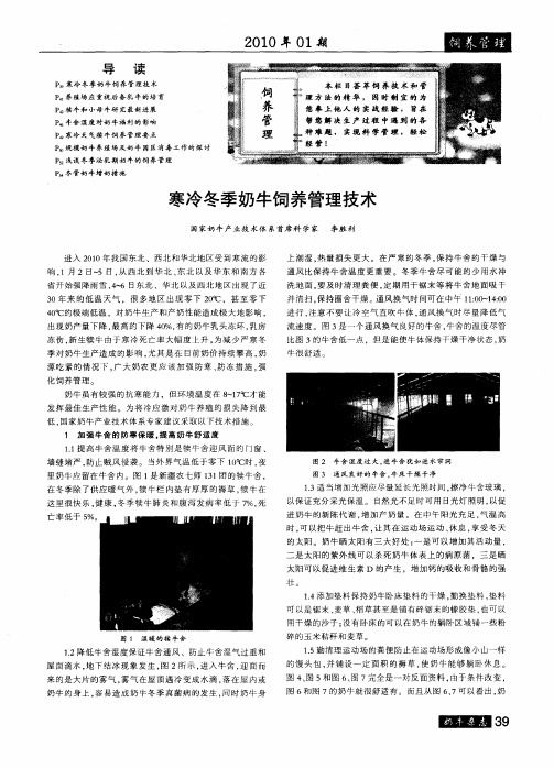 寒冷冬季奶牛饲养管理技术