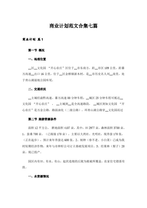 实用文_商业计划范文合集七篇