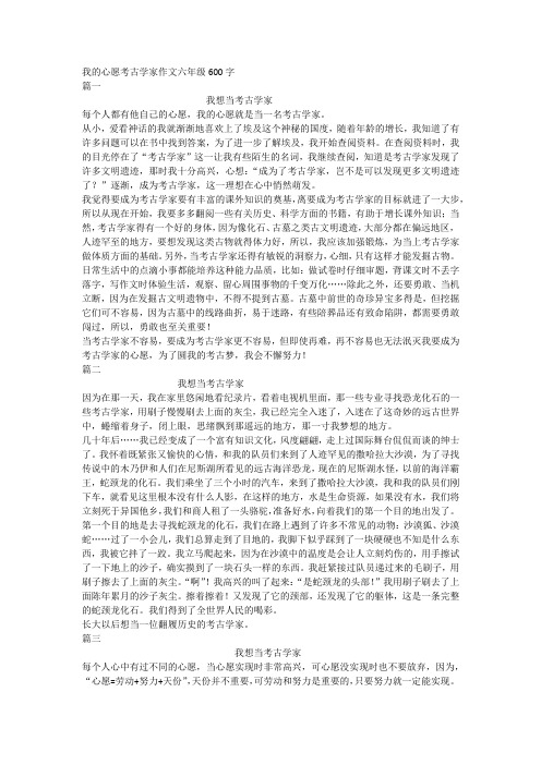 我的心愿考古学家作文六年级600字