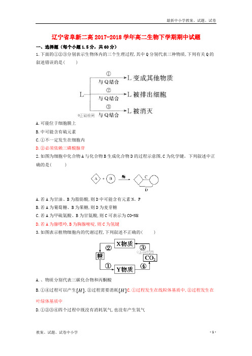 2017-2018学年高二生物下学期期中试题