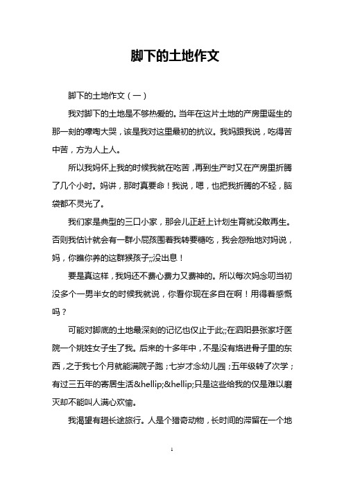 脚下的土地作文