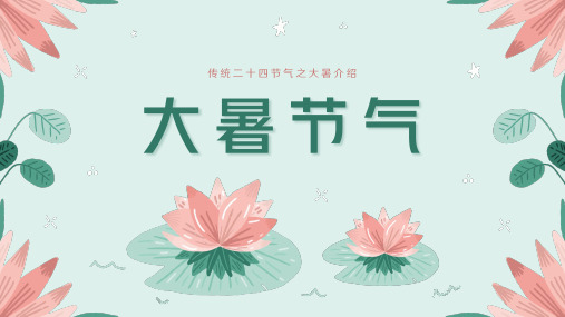 传统二十四节气《大暑》节气知识宣传教育PPT课件