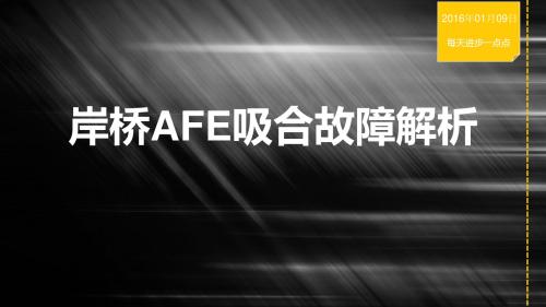 双起升岸桥AFE故障解析