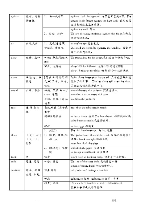 高中英语旧词新义