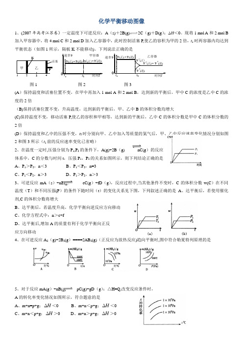 化学平衡移动图像练习题