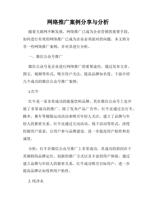 网络推广案例分享与分析