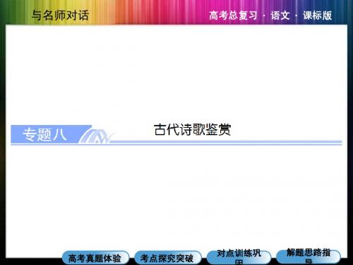 【与名师对话】2015高考语文总复习课件：专题八 古代诗歌鉴赏 鉴赏诗歌的形象