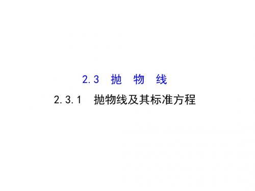 《课时讲练通》(人教版)高中数学选修1-1(课件)：2.3 抛 物 线 2.3.1