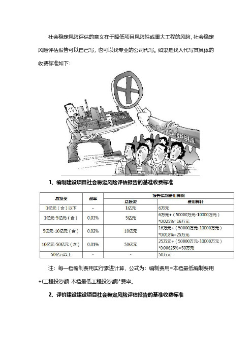 编制建设项目社会稳定风险评估报告的收费标准